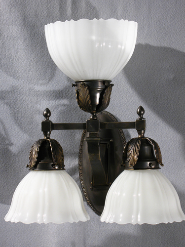 Cast Brass Oval Back Gas & Electric Sconce